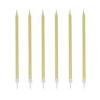 12 bougies dorées hautes 13 cm