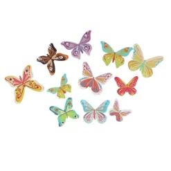 17 Papillons 3D comestibles en azyme assortis