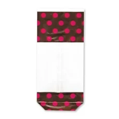 10 sachets FC + liens chocolat/rose 12 x 26 cm
