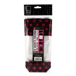 10 sachets FC + liens chocolat/rose 12 x 26 cm