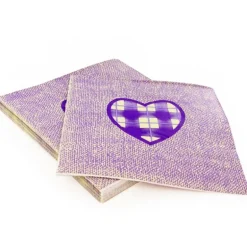 20 Serviettes en papier coeur violet Patisdecor
