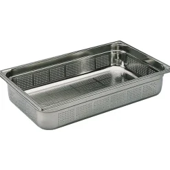 Bac gastronorme perforé inox - sans anse - GN 1/1 profondeur 6,5 cm
