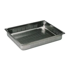 Bac gastronorme perforé inox - sans anse - GN 2/1 profondeur 10 cm