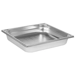 Bac gastronorme perforé inox - sans anse - GN 2/3 profondeur 6,5 cm