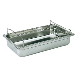 Bac gastronorme plein inox - avec anses panier - GN 1/1 profondeur 10 cm