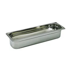 Bac gastronorme plein inox - sans anse - GN 2/4 profondeur 10 cm