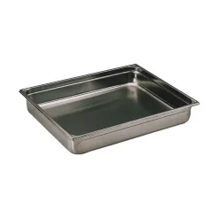 Bac gastronorme plein inox - sans anse - GN 2/1 profondeur 5,5 cm