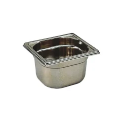 Bac gastronorme plein inox - sans anse - GN 1/6 profondeur 6,5 cm