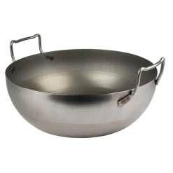 Bassine à friture en tôle d'acier noire sans panier 45 cm