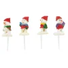 Bonshommes de neige Noël assortis sur pique (x4)