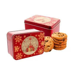 Boîte à biscuits de Noël en métal 14,1 x 10,1 x 7 cm