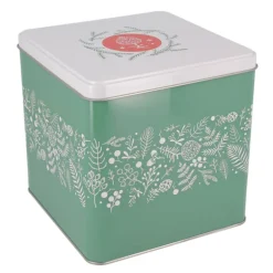 Boîte à biscuits de Noël Houx en métal 14,5 cm