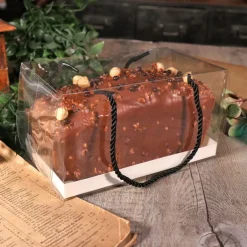 Boîte à gâteau transparente à poignées 30x11x11 cm