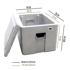 Boîte isotherme 49L avec indicateur de température