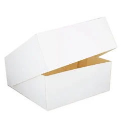Boîte pâtissière blanche carrée 26 x 26 x 10 cm