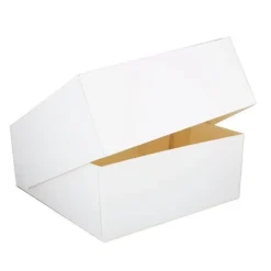 Boîte pâtissière blanche carrée 35 x 35 x 8 cm