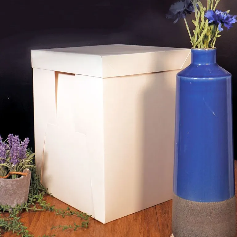 Boîte pâtissière blanche spéciale gâteau haut 40 cm