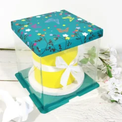 Boîte pâtissière vitrine Papillons 36 x 36 x 28 cm
