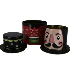 Boîtes à biscuits de Noël Set de 3 à empiler casse-noisette