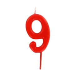 Bougie anniversaire chiffre 9 Rouge