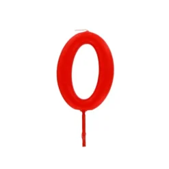 Bougie anniversaire chiffre 0 rouge