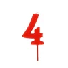 Bougie anniversaire chiffre 4 Rouge