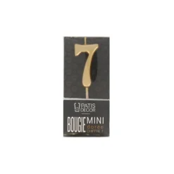Bougie anniversaire dorée chiffre 7