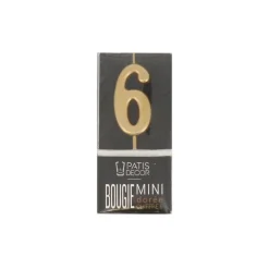 Bougie anniversaire dorée chiffre 6
