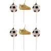 Bougies chaussures + ballons de football (x 6)