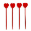 Bougies cœurs rouges sur pique haute (x 4)