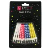 Bougies d'anniversaire 6 cm assorties (x 24)