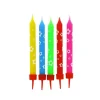 Bougies muticolores fleurs (x 10)