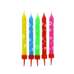 Bougies muticolores fleurs (x 10)