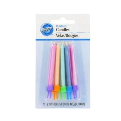 Bougies nacrées pastelles Wilton (x 10)