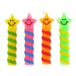 Bougies Smileys Etoiles (x 4)