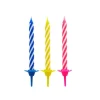 Bougies torsadées 6 cm fines assorties (x 12)