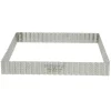 Cadre à tarte carré cannelé et perforé inox H 3 cm - 23 x 23 cm De Buyer