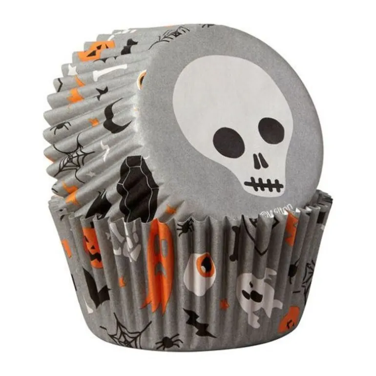 Caissette cupcake Halloween Tête de Mort Wilton (x75)
