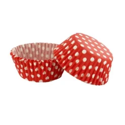 Caissettes cupcakes rouges à pois (x50)