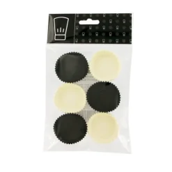 Caissettes moyennes de cuisson noires et blanches (x120)