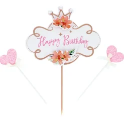 Cake topper assortis "Happy Birthday" thème vintage