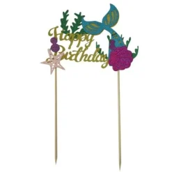 Cake topper Happy birthday sirène