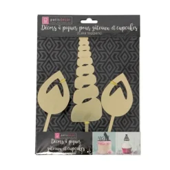 Cake Topper Licorne Dorés