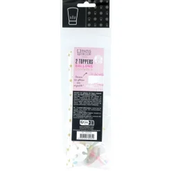 Cake toppers ballons & confettis (x2)