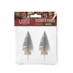 Cake toppers sapins argentés
