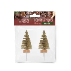 Cake toppers sapins dorés