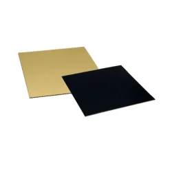 Cartons carrés or/noir 26 x 26 cm PATISDECOR (x5)