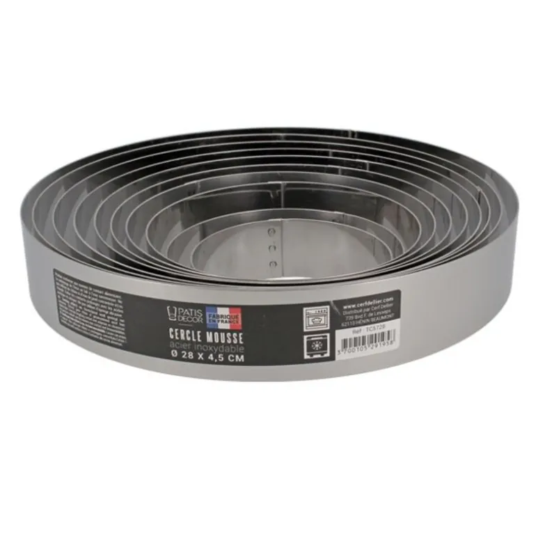 Cercle à mousse inox H 4,5 cm Ø 11 cm