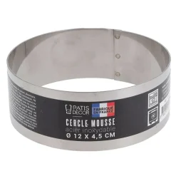 Cercle à mousse inox H 4,5 cm Ø 12 cm