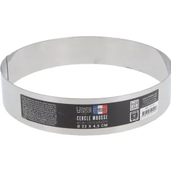 Cercle à mousse inox H 4,5 cm Ø 22 cm